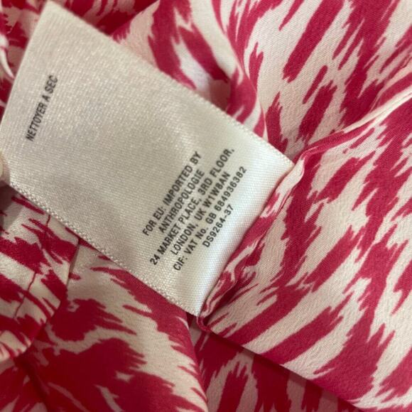 ANTHROPOLOGIE MAEVE MINI DRESS HOT PINK WHITE SZ M STRAP BELT SOPHISTICATED - Picture 12 of 16